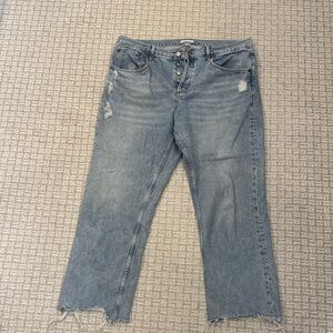 nuuds Light Blue Distressed Straight Leg Jeans